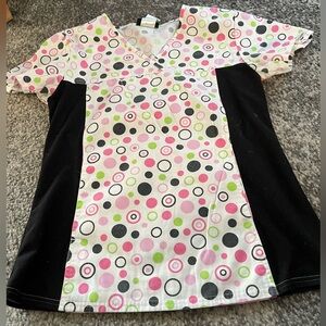 Polka dot scrub top